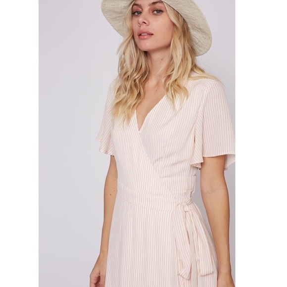 $ FIRM 🌷Ivory & Blush Wrap Maxi Dress - Picture 6 of 7